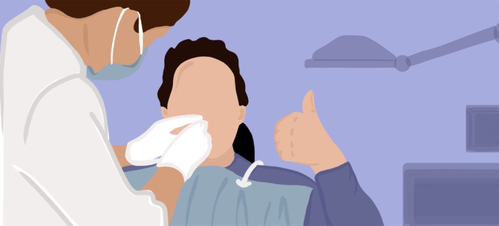graphic showing happy dental patient