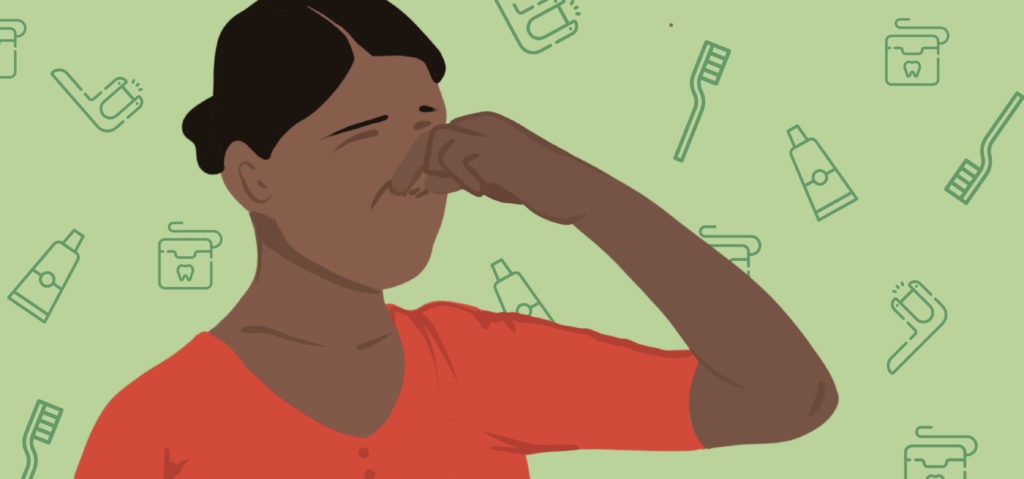 graphic showing bad breath