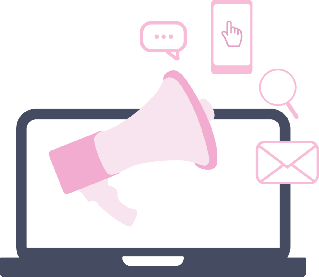 illustration showing digital marketing efforts