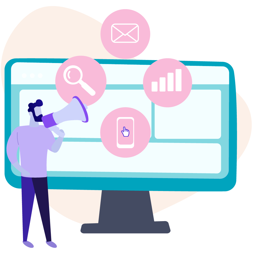 illustration showing dental marketing
